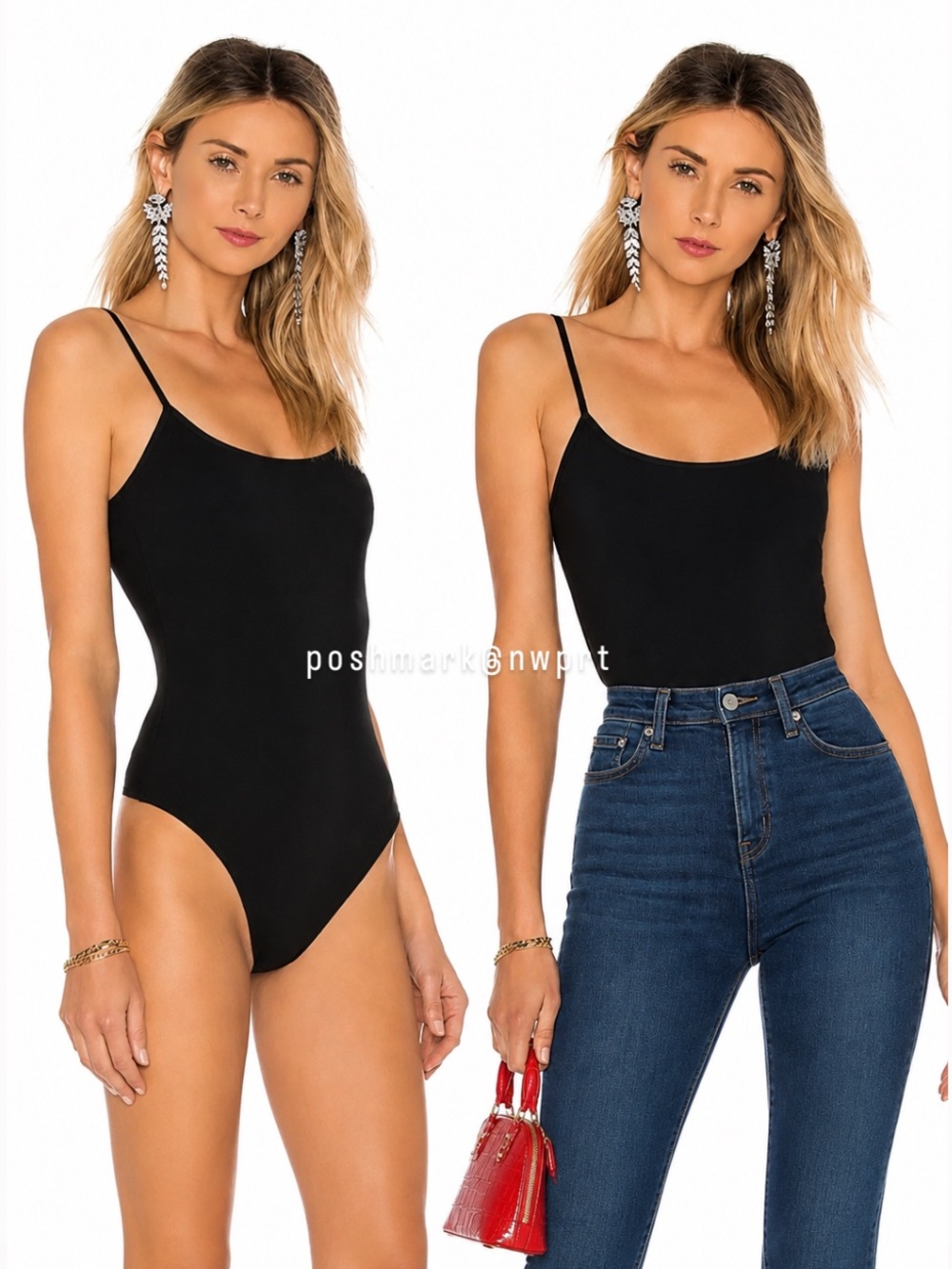 ALIX NYC Elizabeth Bodysuit Tank Top Black Scoop Neck S Small